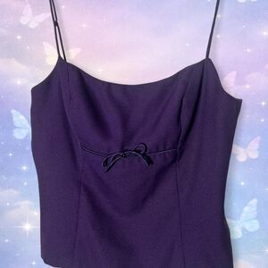 Vintage After Six Dark Coquette Corset Top - Plum Purple 90s Minimalist S